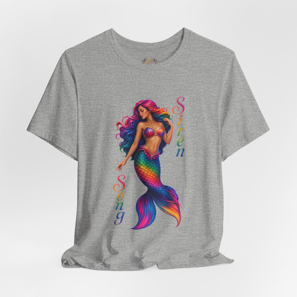 Rainbow Mermaid Siren Song Tee | Colorful Mermaid Illustration T-Shirt