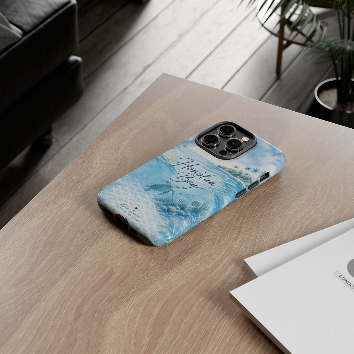 Honolua Bay Hawaii Tough Case | Sea Turtle Ocean Art | Tropical Watercolor Phone Cover