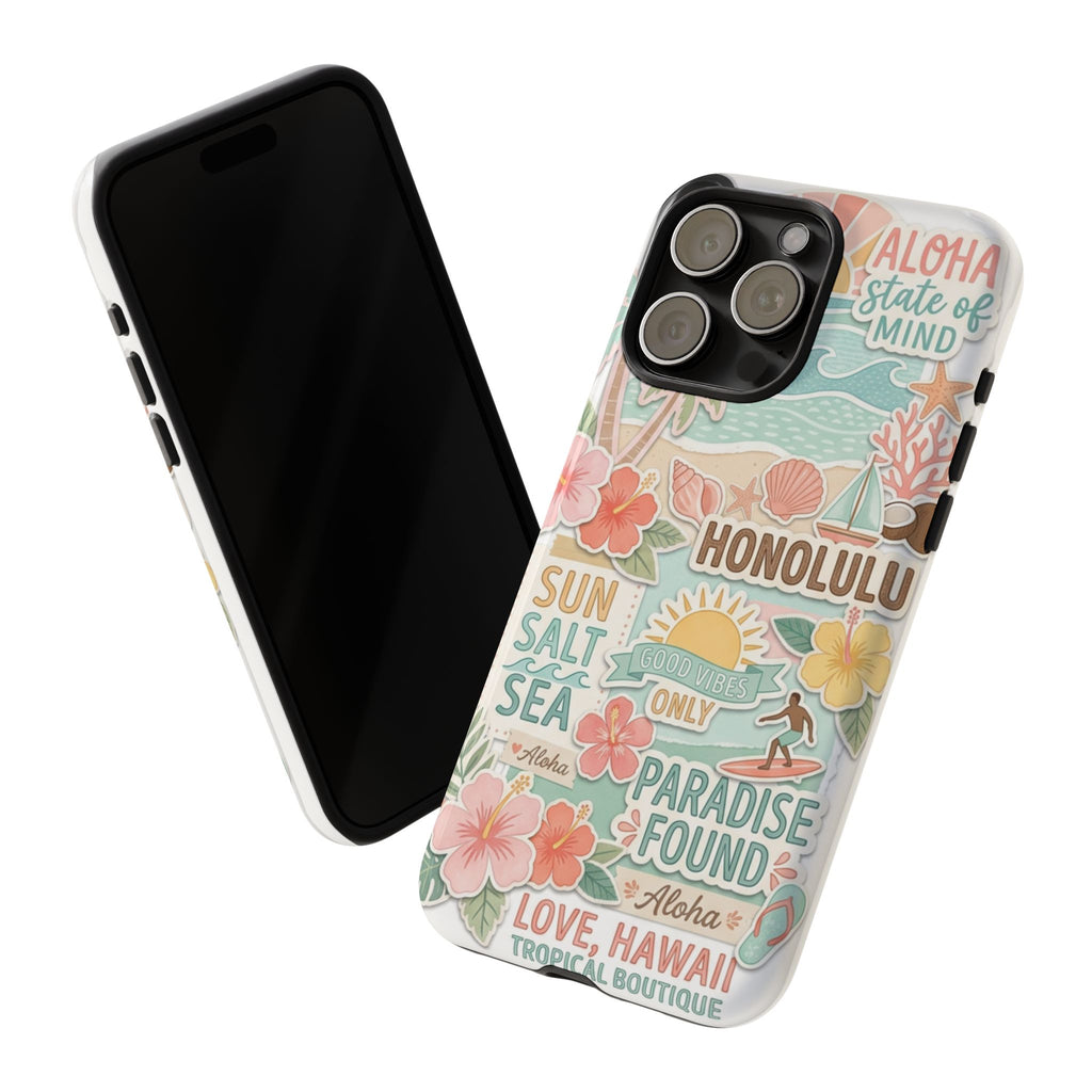 Hawaii Beach Collage Phone Case | Tropical Honolulu Floral Paradise