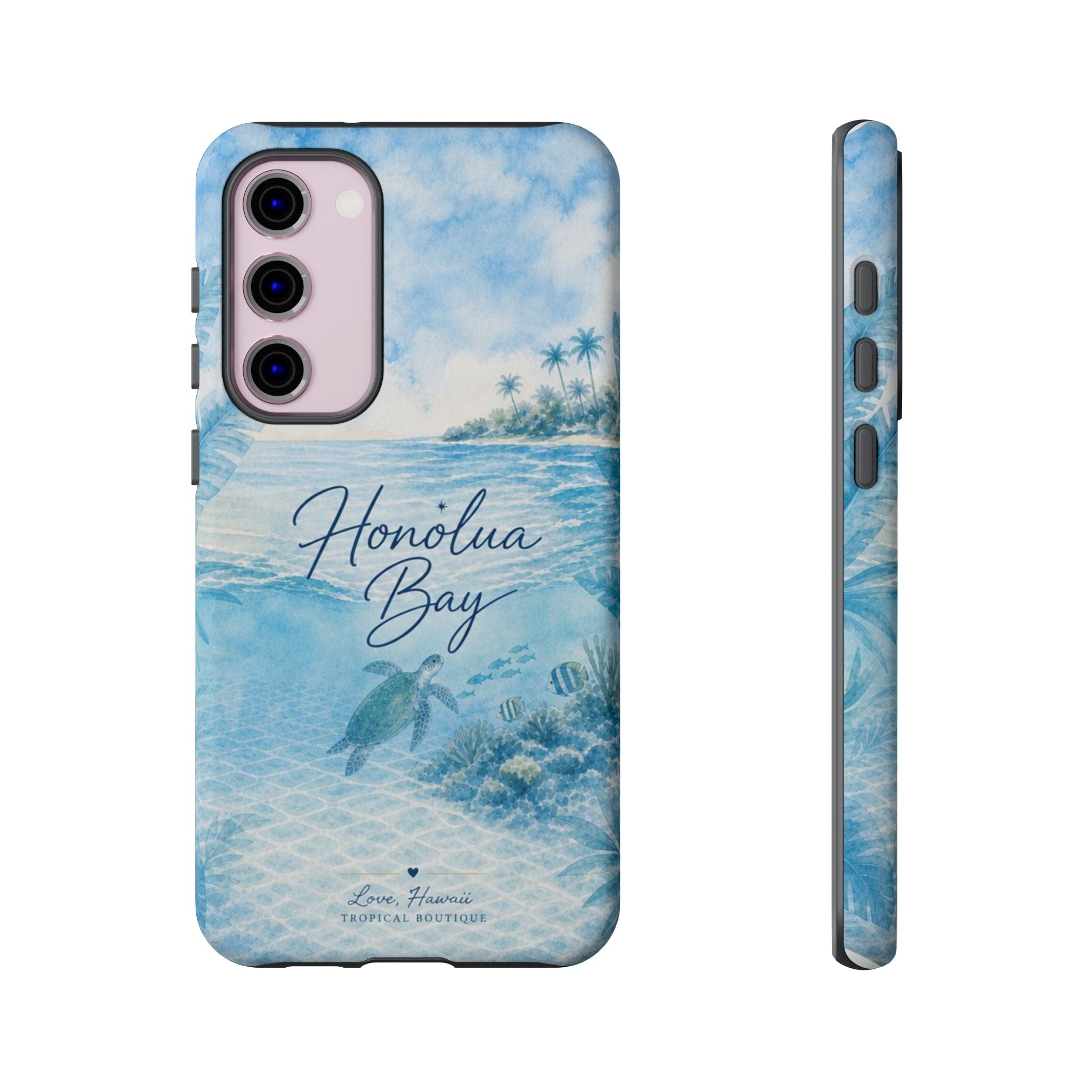 Honolua Bay Hawaii Tough Case | Sea Turtle Ocean Art | Tropical Watercolor Phone Cover