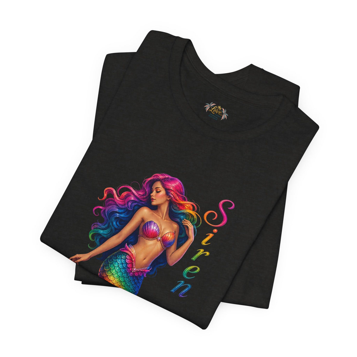 Rainbow Mermaid Siren Song Tee | Colorful Mermaid Illustration T-Shirt