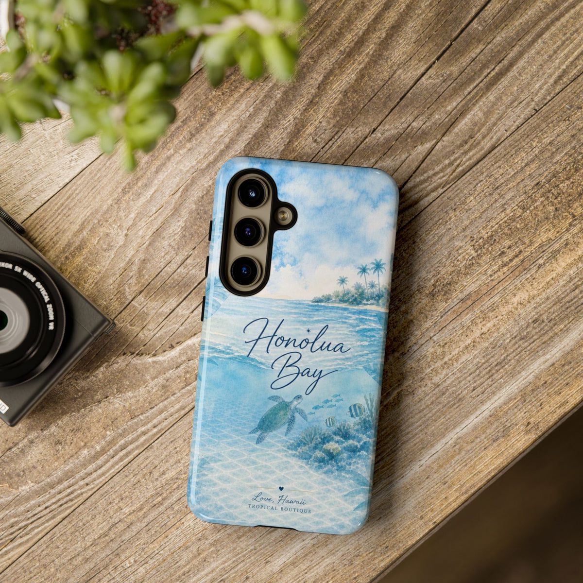 Honolua Bay Hawaii Tough Case | Sea Turtle Ocean Art | Tropical Watercolor Phone Cover