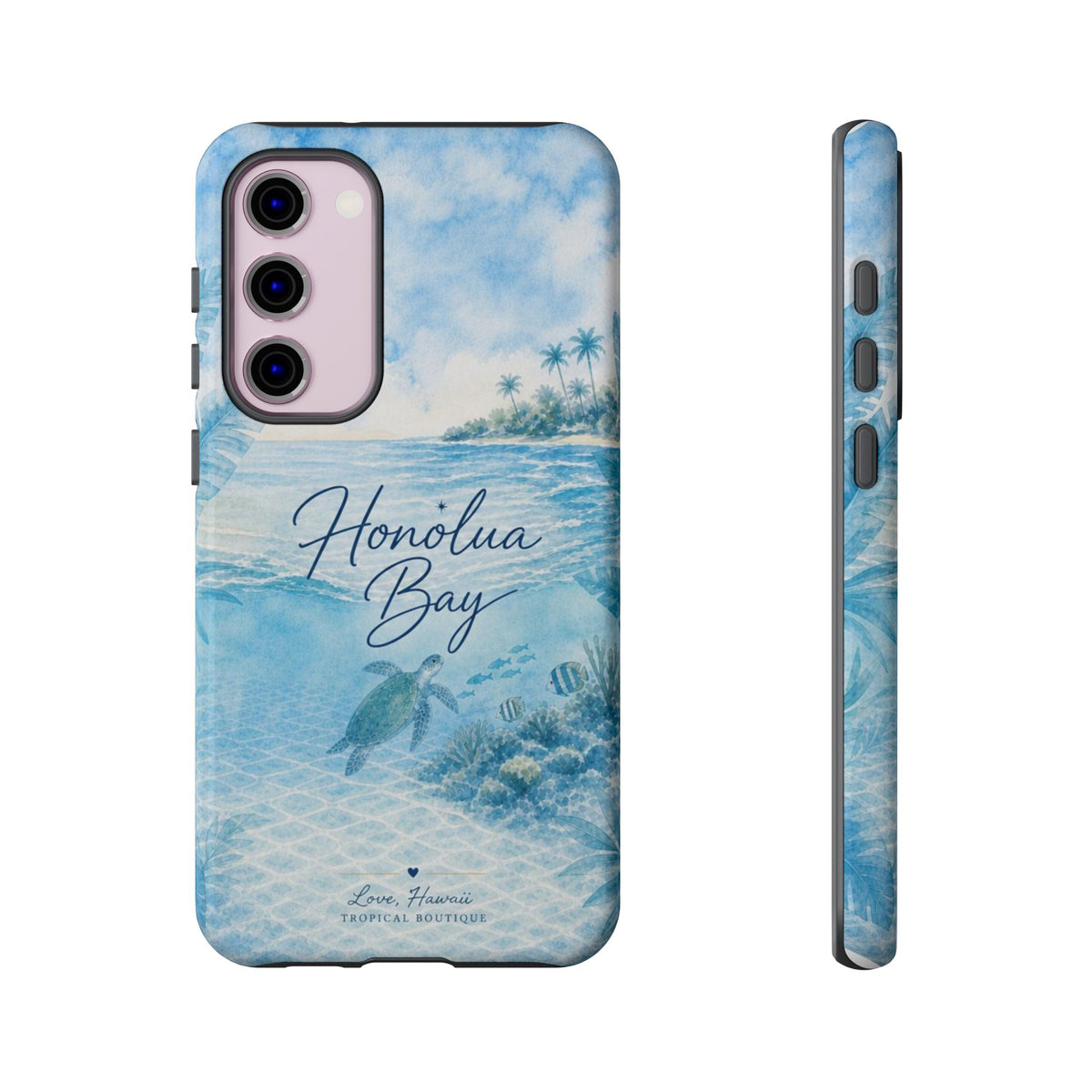 Honolua Bay Hawaii Tough Case | Sea Turtle Ocean Art | Tropical Watercolor Phone Cover
