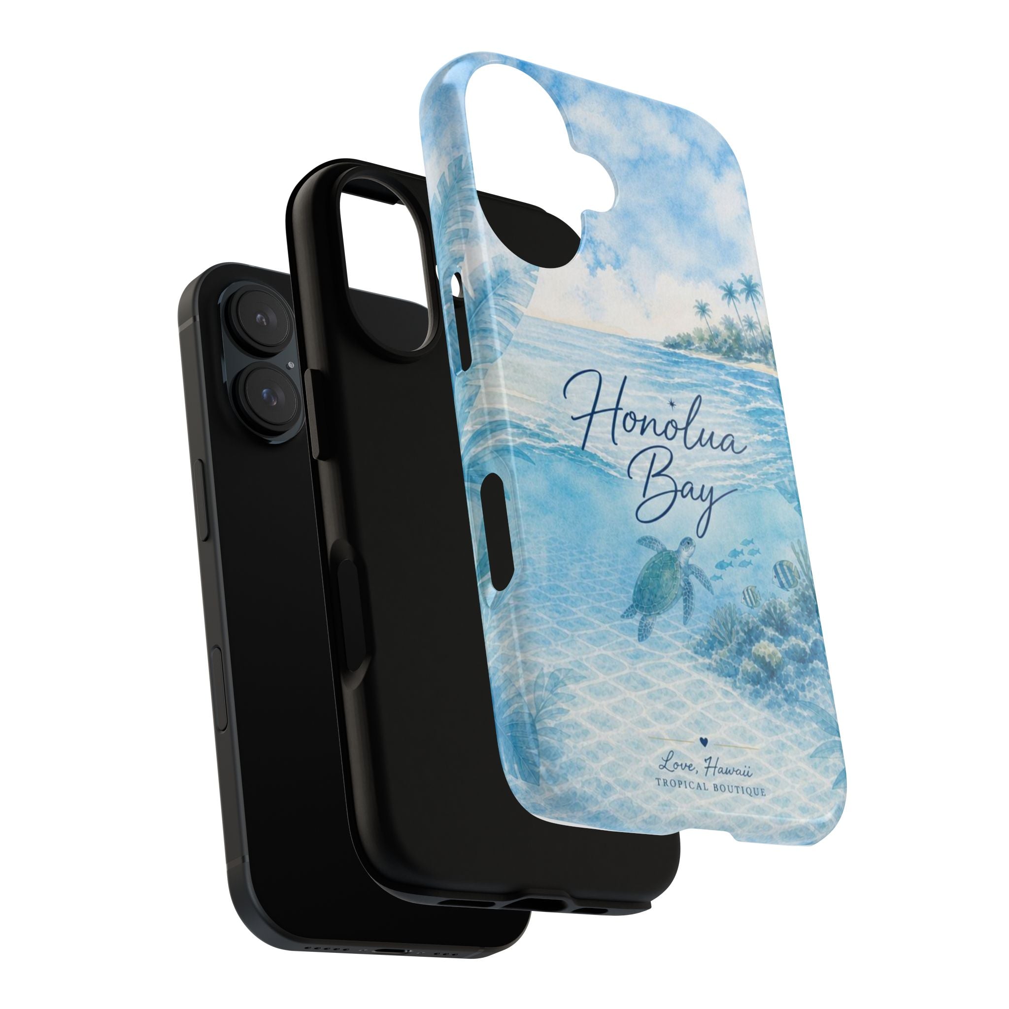 Honolua Bay Hawaii Tough Case | Sea Turtle Ocean Art | Tropical Watercolor Phone Cover