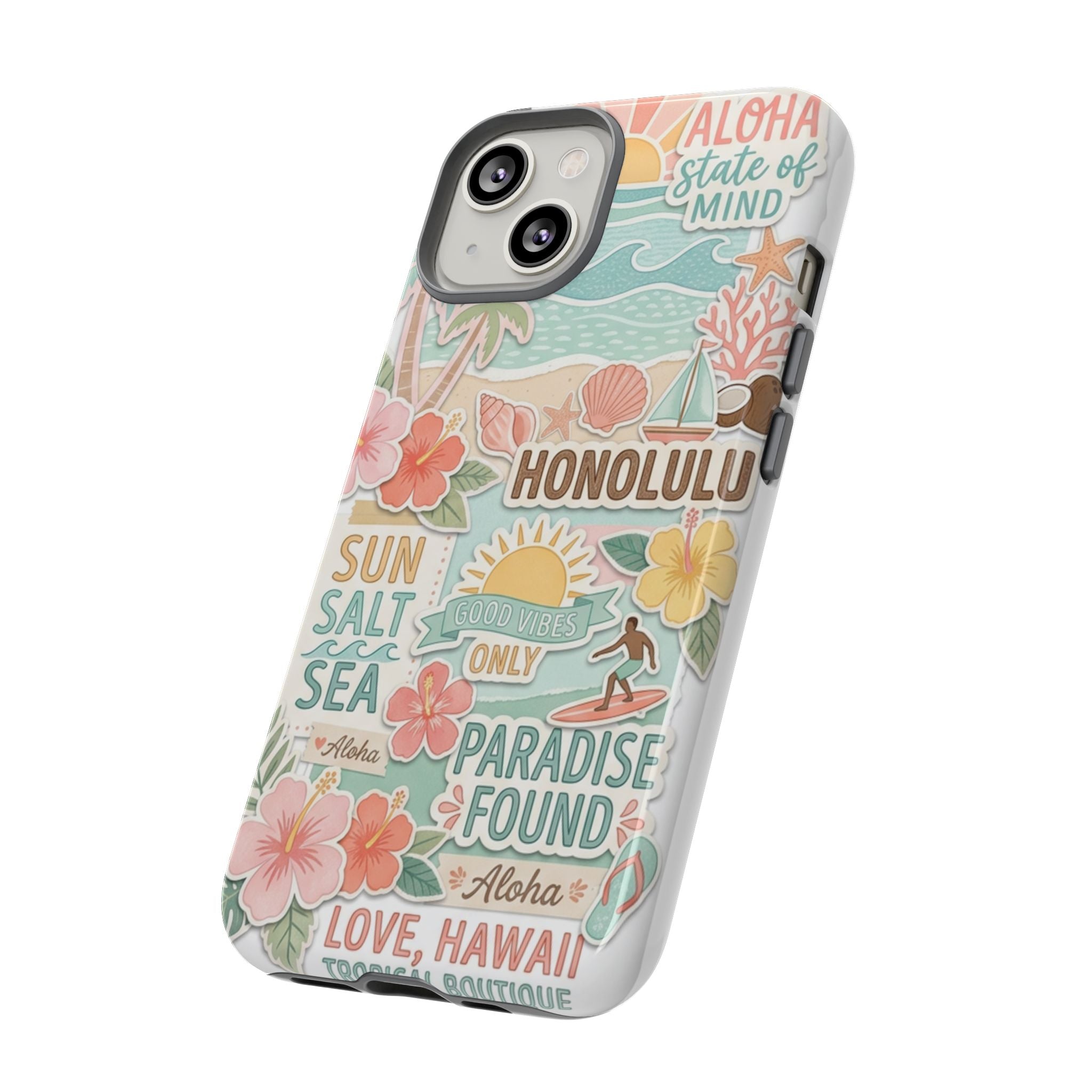 Hawaii Beach Collage Phone Case | Tropical Honolulu Floral Paradise