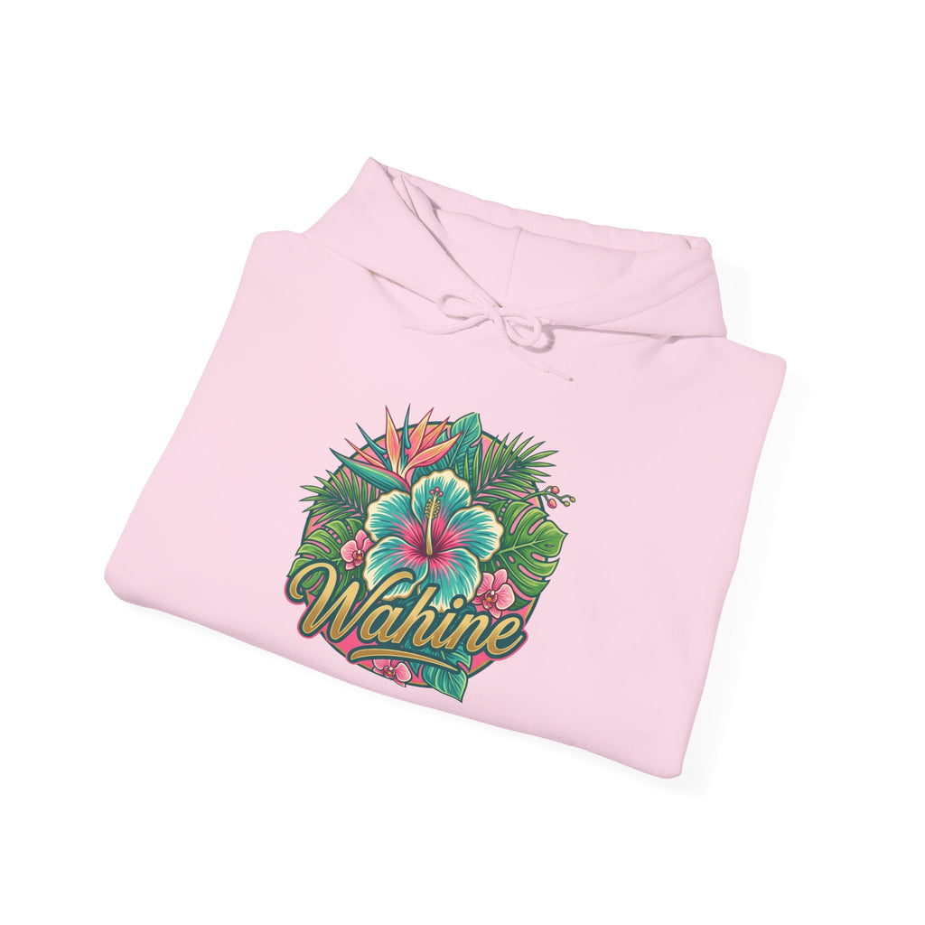 Wahine Tropical Floral Design Hoodie | Hawaiian Hibiscus Palm Leaves