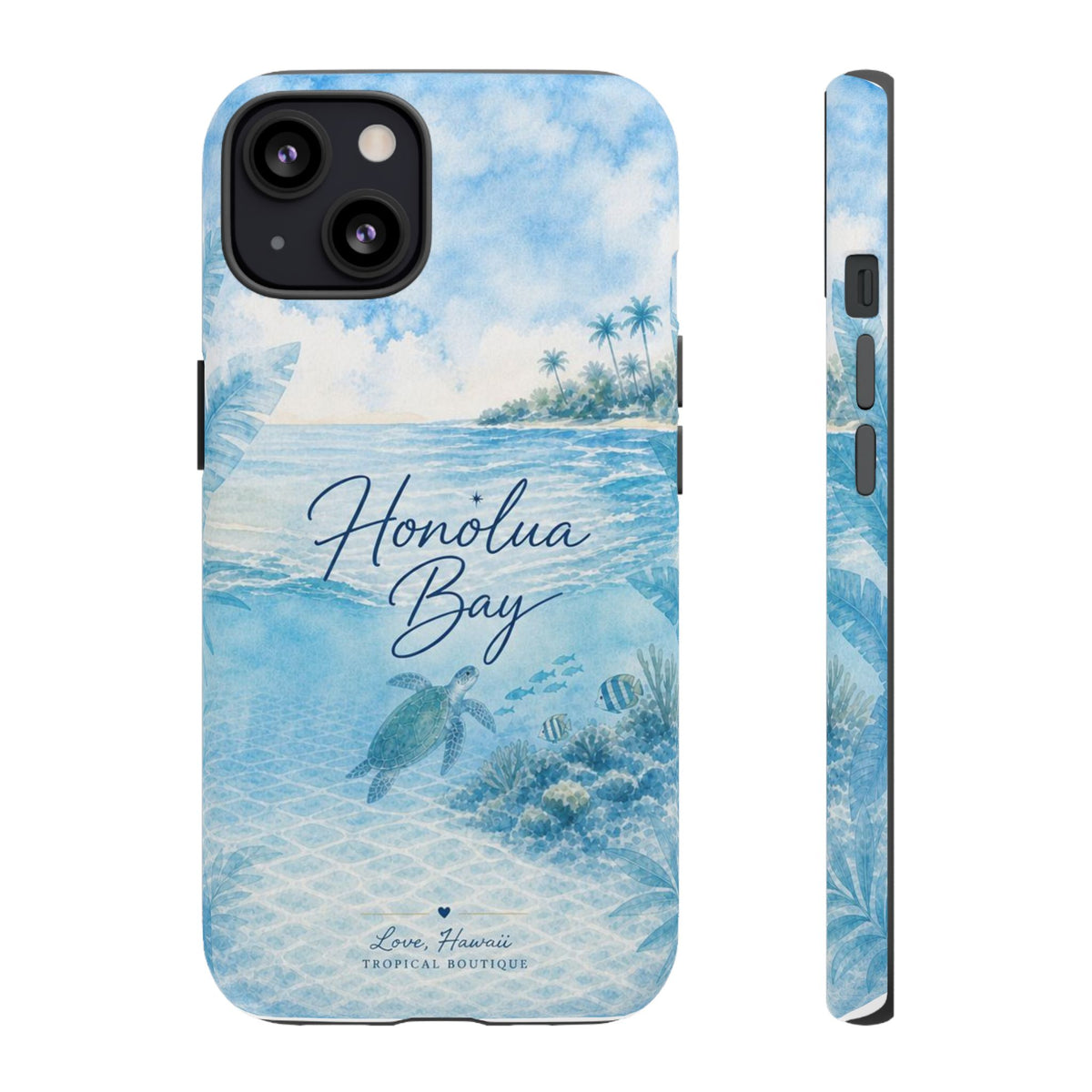 Honolua Bay Hawaii Tough Case | Sea Turtle Ocean Art | Tropical Watercolor Phone Cover