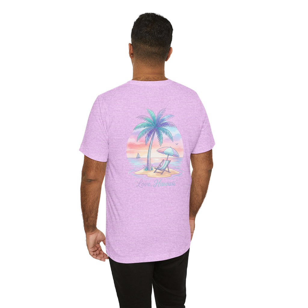 T-Shirt — Lanikai Hawaii Pastel Beach Palm Graphic Tee