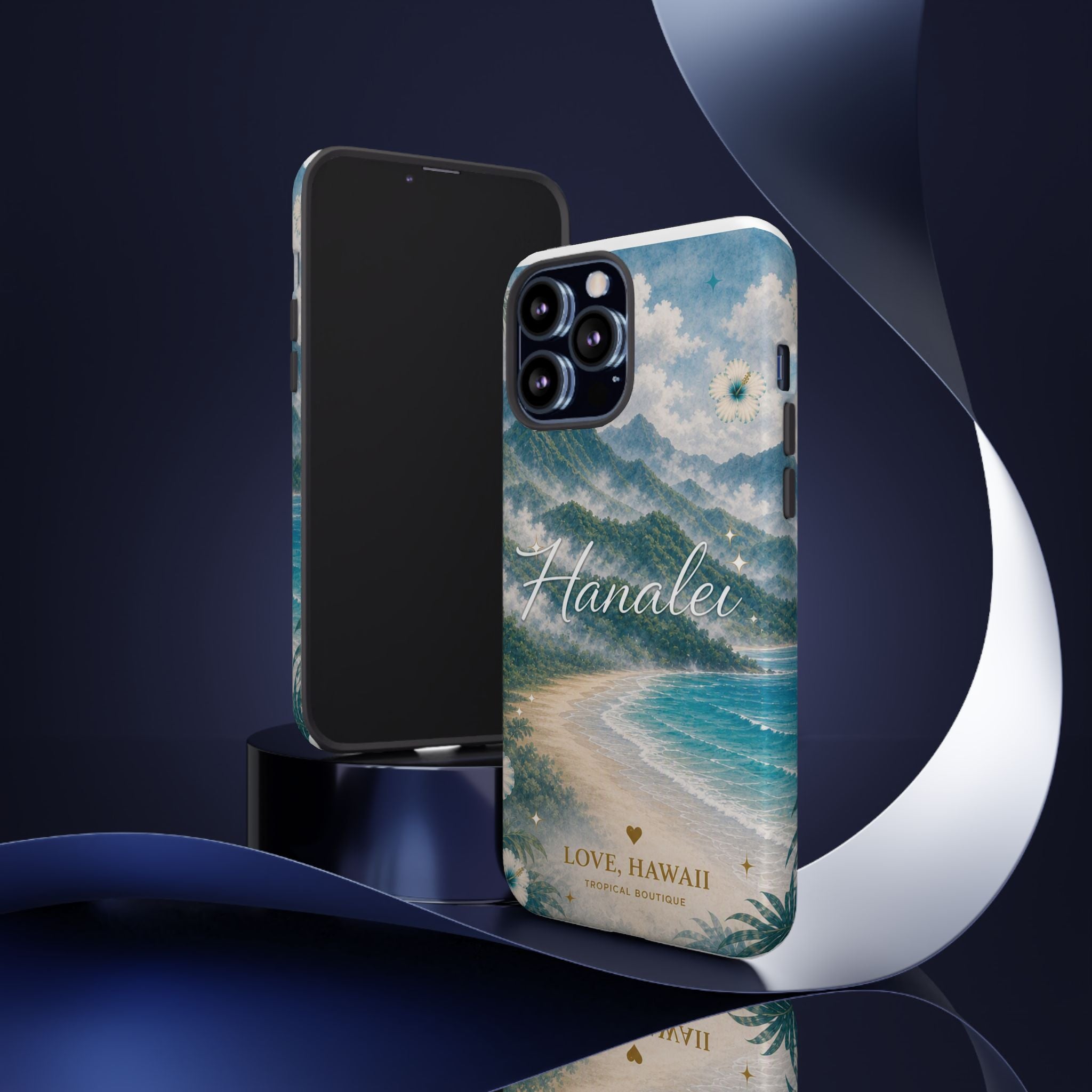 Hanalei Coastal Mist Hawaii Phone Case| Watercolor Tropical Art Tough Case, Love Hawaii Boutique Gift