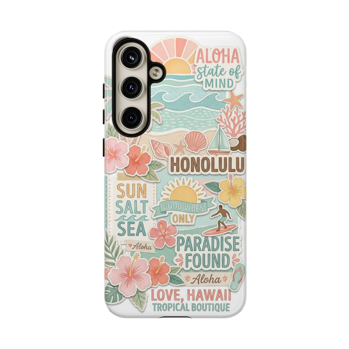 Hawaii Beach Collage Phone Case | Tropical Honolulu Floral Paradise