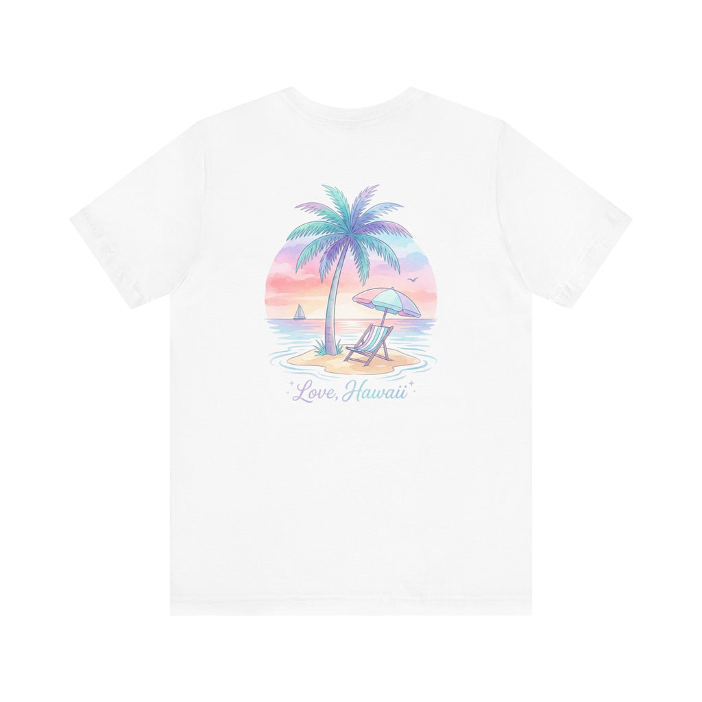 T-Shirt — Lanikai Hawaii Pastel Beach Palm Graphic Tee