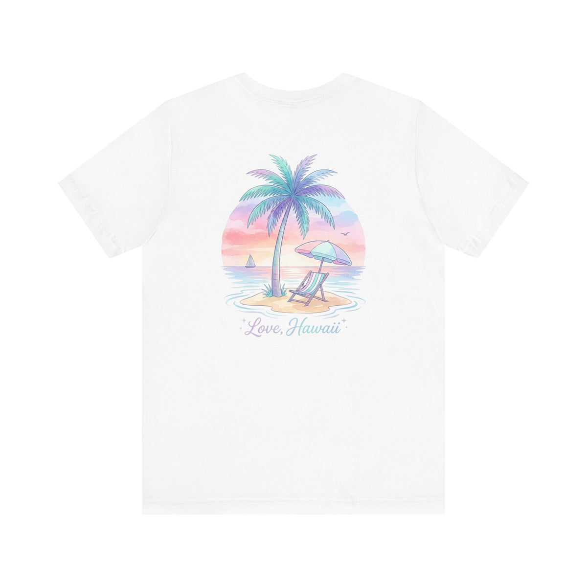 T-Shirt — Lanikai Hawaii Pastel Beach Palm Graphic Tee