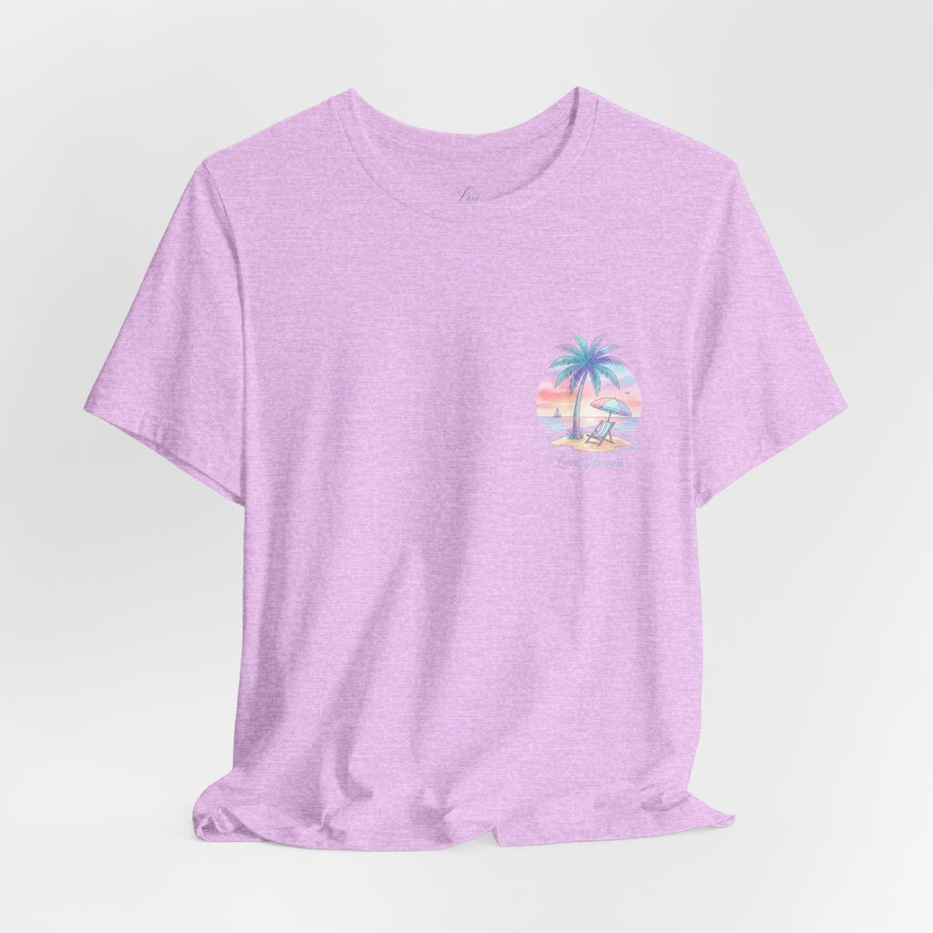 T-Shirt — Lanikai Hawaii Pastel Beach Palm Graphic Tee