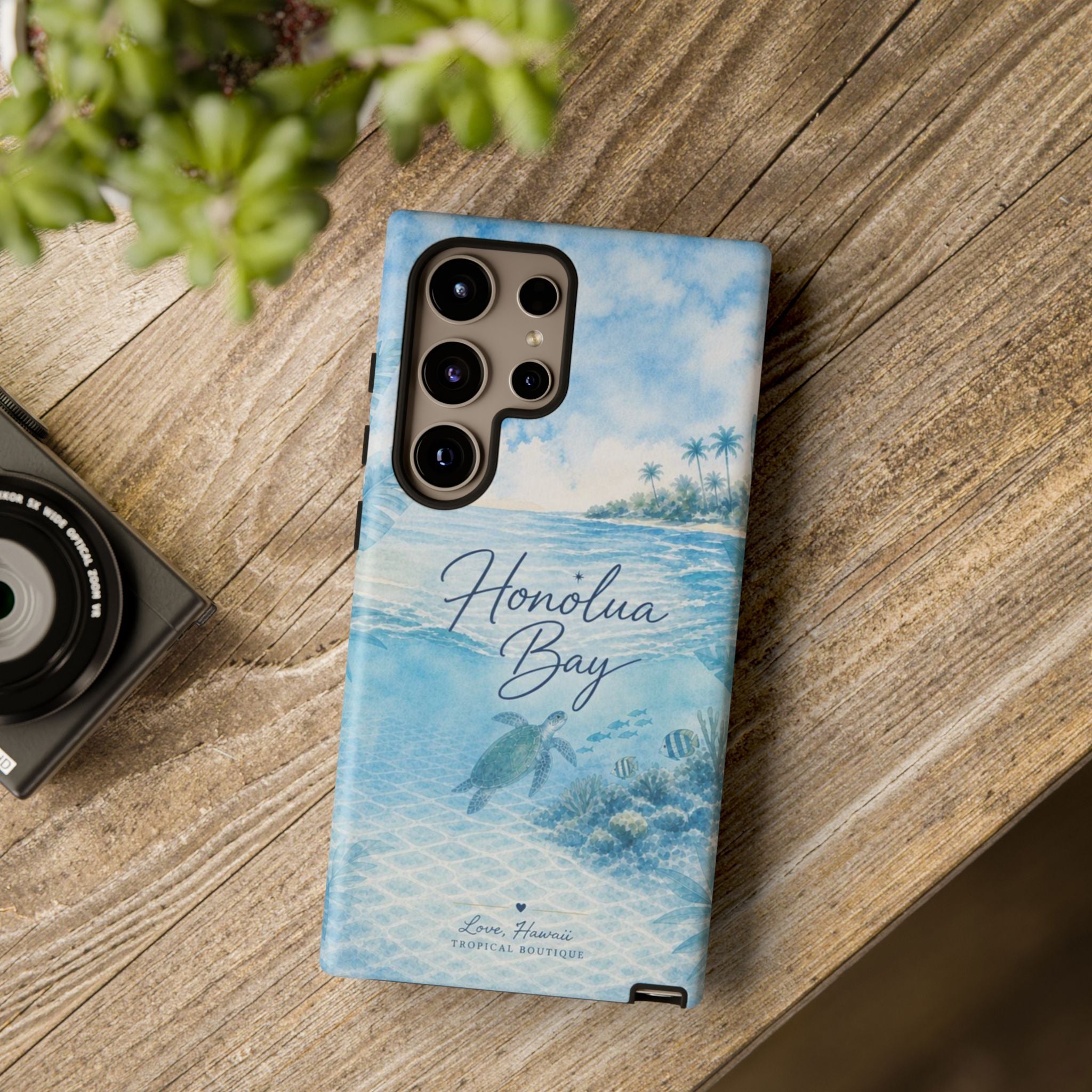 Honolua Bay Hawaii Tough Case | Sea Turtle Ocean Art | Tropical Watercolor Phone Cover