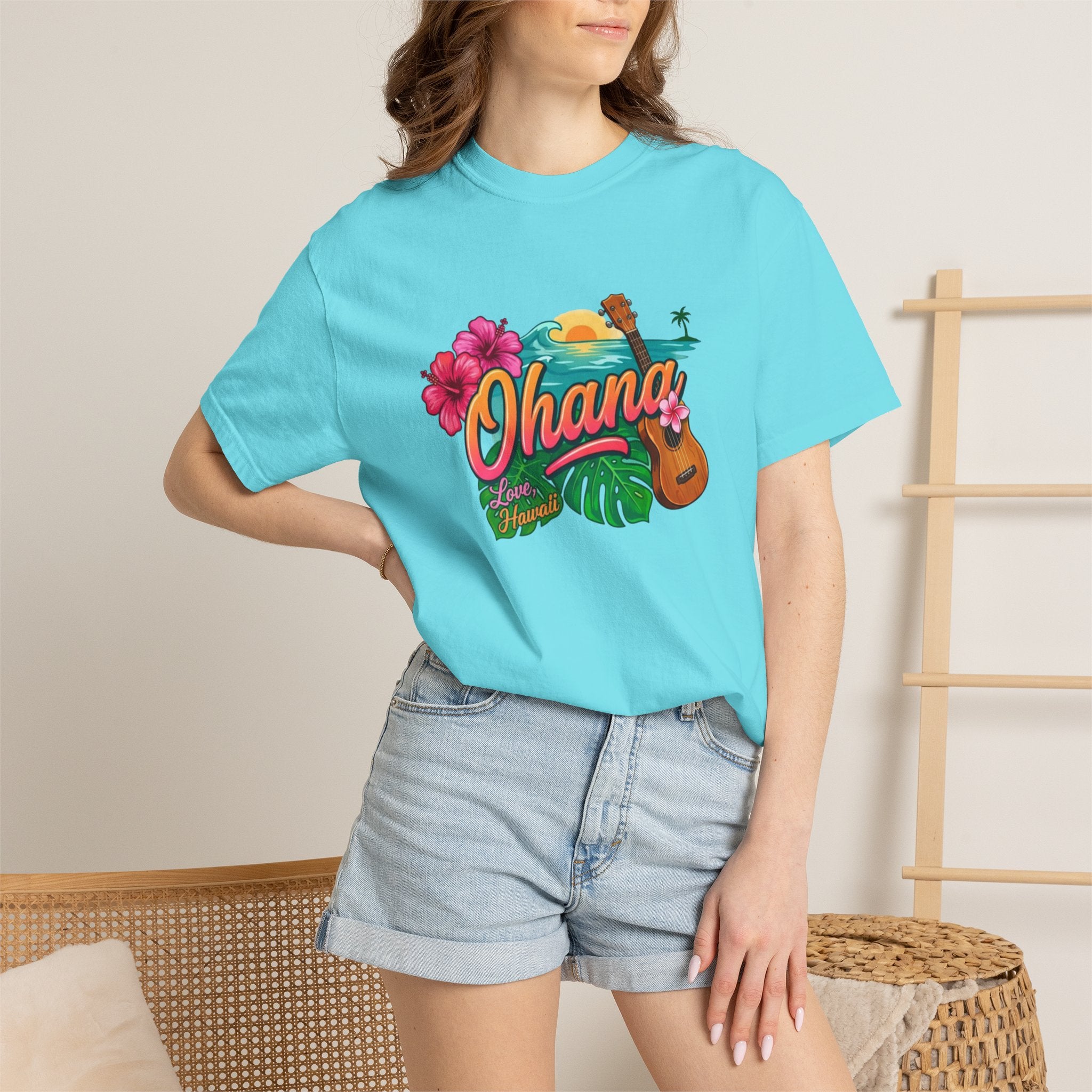 Ohana Tropical Sunset Tee-Love, Hawaii Collection