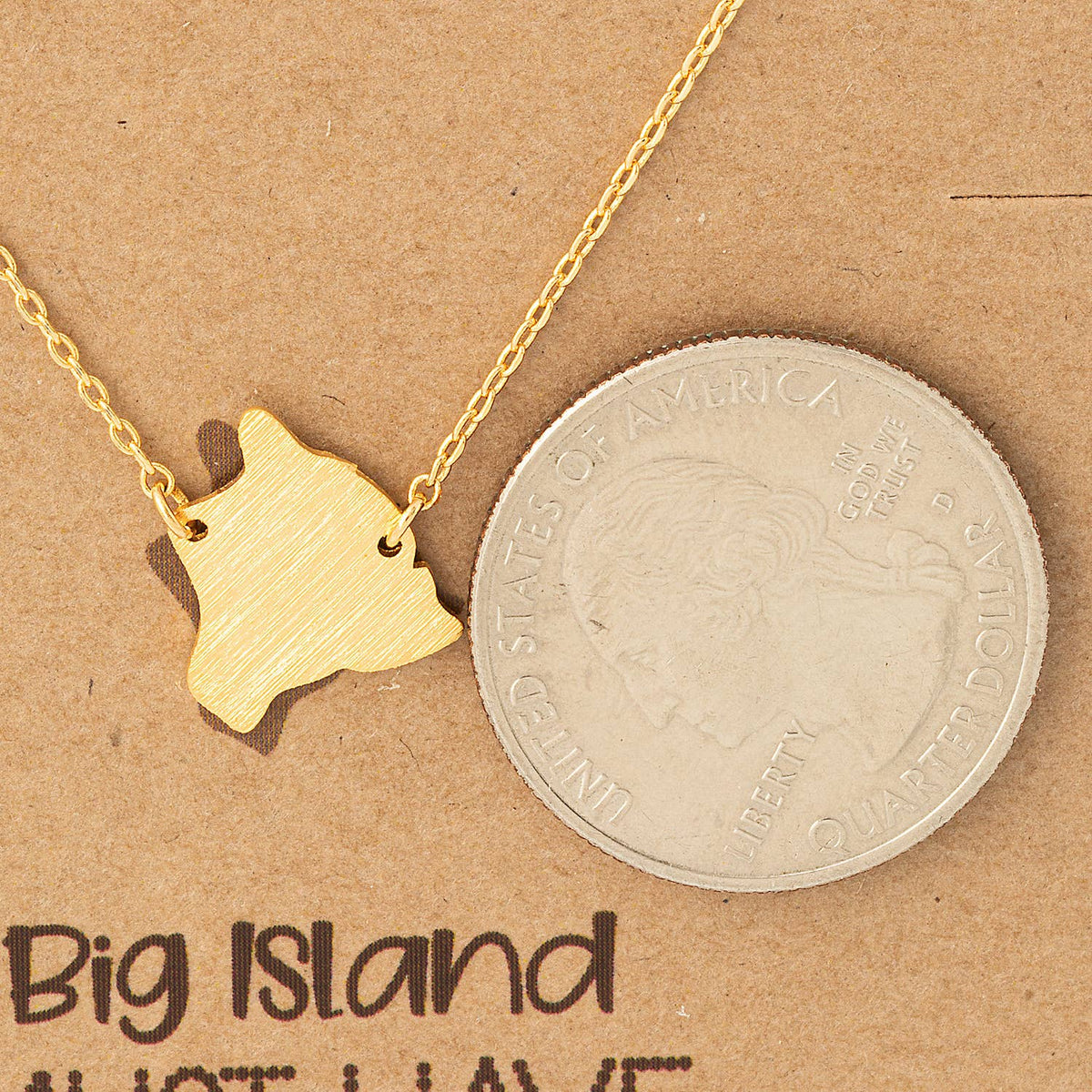 Big Island Hawaii Pendant Necklace: Silver