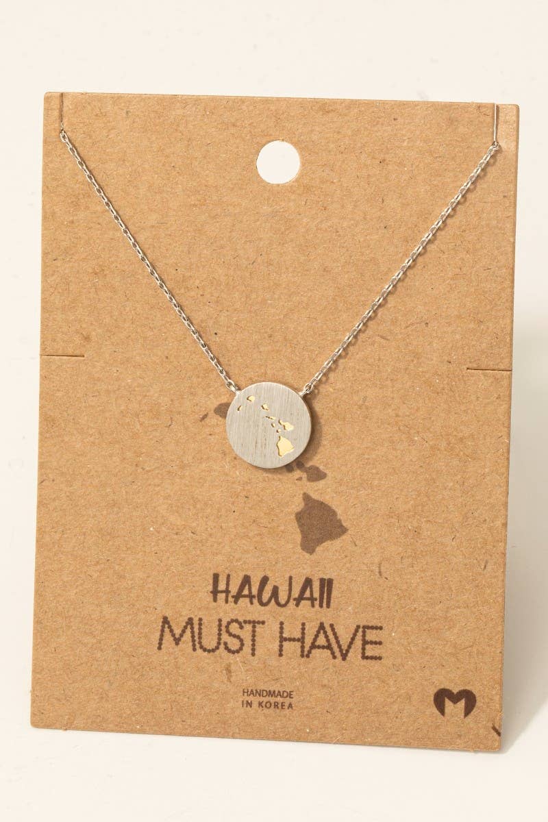 Hawaii Islands Coin Necklace – Gold