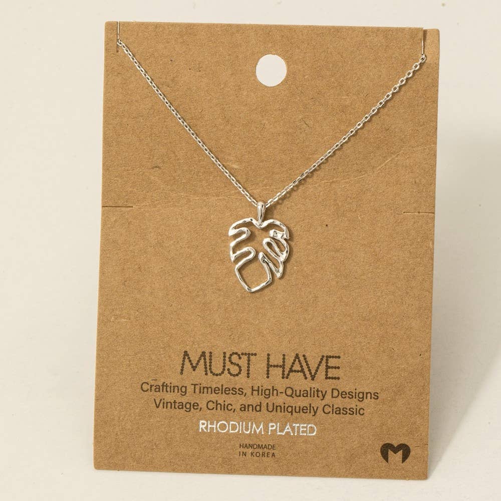 Gold Monstera Cutout Necklace