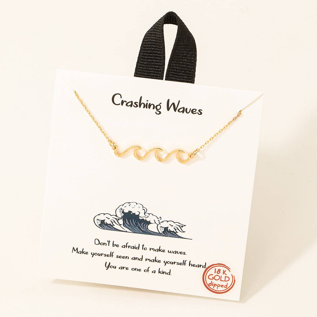 Crashing Waves Pendant Necklace: Silver