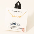Crashing Waves Pendant Necklace: Gold
