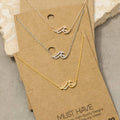 Gold Dipped Cz Pave Wave Pendant Necklace: Gold Dipped