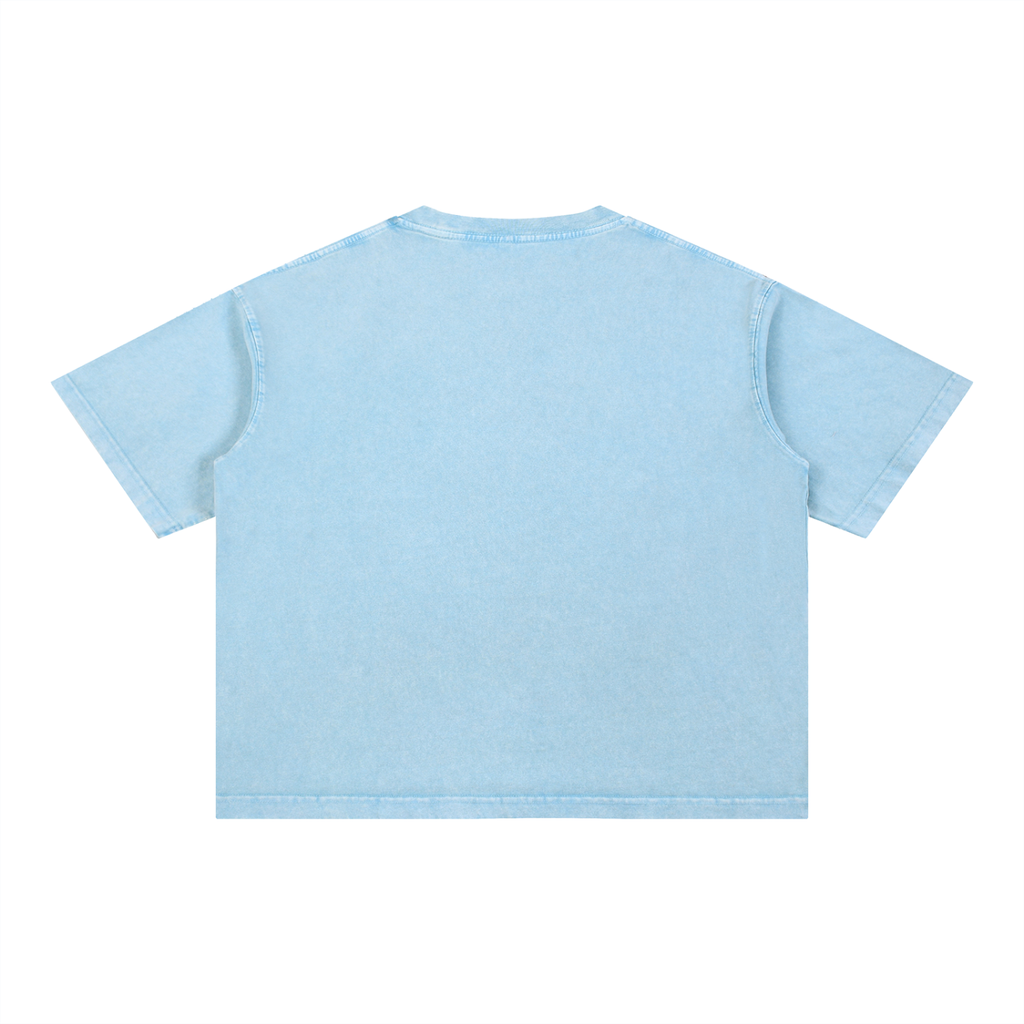 Watercolor Surf Silhouette Tee – Love, Hawaii Collection-Mineral Wash Boxy Cotton T-Shirt