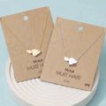 Maui Island Map Pendant Necklace: Gold